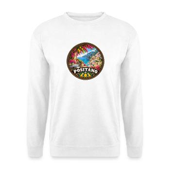 Positano Italien Mittelmeer Küste Urlaub - Unisex Pullover - Weiß - Vorne - Alina (178cm) & Michal (187cm)