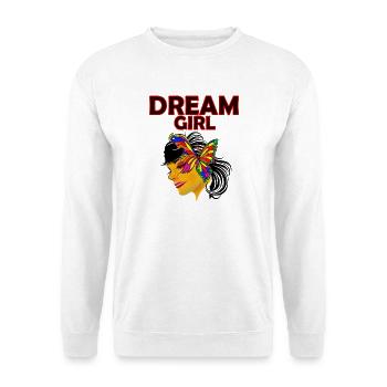 Dream Girl Schmetterlingskunst - Unisex Pullover - Weiß - Vorne - Alina (178cm) & Michal (187cm)
