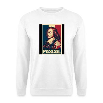 Blaise Pascal France Pop Art - Unisex Pullover - Weiß - Vorne - Alina (178cm) & Michal (187cm)