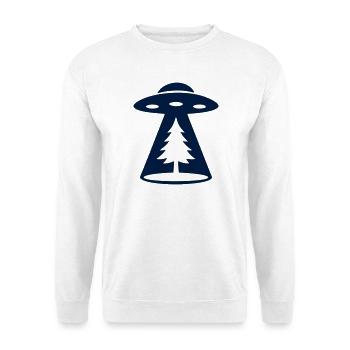 Ufo Entfuehrung Wald Icon - Unisex Pullover - Weiß - Vorne - Alina (178cm) & Michal (187cm)