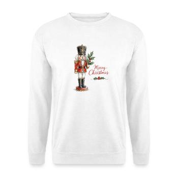 Aquarell Weihnachtsnussknacker - Unisex Pullover - Weiß - Vorne - Alina (178cm) & Michal (187cm)