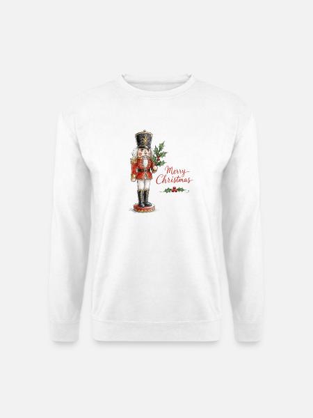 Aquarell Weihnachtsnussknacker - Unisex Pullover - Weiß