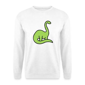 Lime Dino Silhouette auf Schwarz - Unisex Pullover - Weiß - Vorne - Alina (178cm) & Michal (187cm)