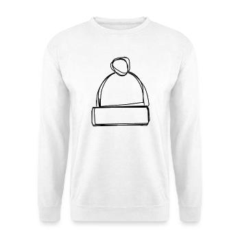 Pudelmütze handgezeichnet - Unisex Pullover - Weiß - Vorne - Alina (178cm) & Michal (187cm)