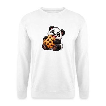 Süßer Panda mit Keksen Cartoon Motiv - Unisex Pullover - Weiß - Vorne - Alina (178cm) & Michal (187cm)