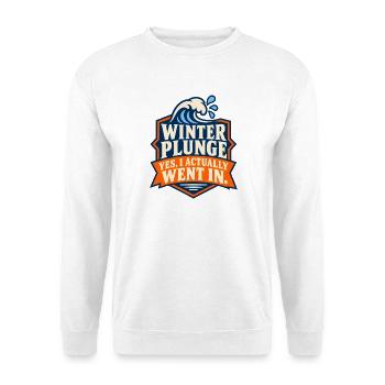 Winter Sprung Kaltwasser-challenge Schwimmfinisher - Unisex Pullover - Weiß - Vorne - Alina (178cm) & Michal (187cm)