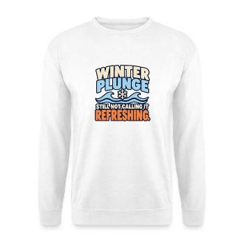 Winter Sprung Kaltwasser-challenge Schwimmfinisher - Unisex Pullover - Weiß - Vorne - Alina (178cm) & Michal (187cm)