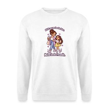 Mama Tochter Beste Freundin – Mama Liebe - Unisex Pullover - Weiß - Vorne - Alina (178cm) & Michal (187cm)