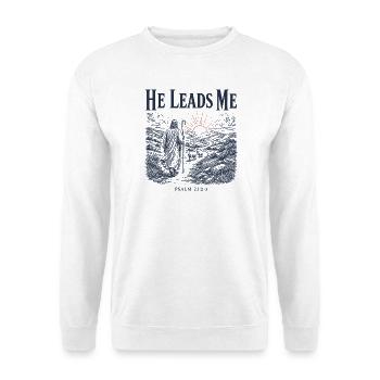 Psalm 23 Hirten-christliches Design - Unisex Pullover - Weiß - Vorne - Alina (178cm) & Michal (187cm)