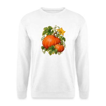 Hokkaido Kürbisernte - Unisex Pullover - Weiß - Vorne - Alina (178cm) & Michal (187cm)
