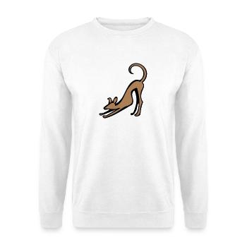 Katzenstrecken-Silhouette - Unisex Pullover - Weiß - Vorne - Alina (178cm) & Michal (187cm)