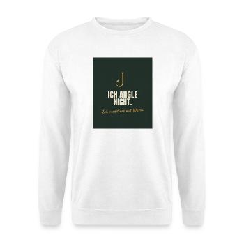 Angeln - Unisex Pullover - Weiß - Vorne - Alina (178cm) & Michal (187cm)