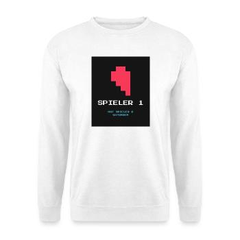 Gamer 2 - Unisex Pullover - Weiß - Vorne - Alina (178cm) & Michal (187cm)