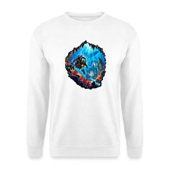 Taucher Unterwasserruinen Expedition Tauchen - Unisex Pullover - Weiß - Vorne - Alina (178cm) & Michal (187cm)