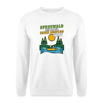 SPREEWALD AUSFLUG - Unisex Pullover - Weiß - Vorne - Alina (178cm) & Michal (187cm)
