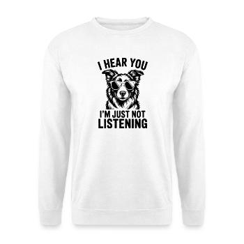 Border Collie Spruch Witz Border CollieGeschenk - Unisex Pullover - Weiß - Vorne - Alina (178cm) & Michal (187cm)