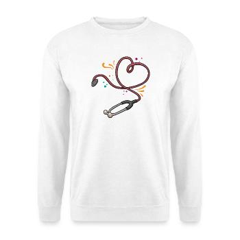 Nurse Life Stethoskop - Unisex Pullover - Weiß - Vorne - Alina (178cm) & Michal (187cm)