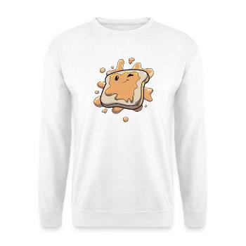 Erdnussbutter Brot Humor - Unisex Pullover - Weiß - Vorne - Alina (178cm) & Michal (187cm)