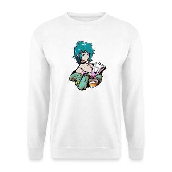 Anime Ramen - Unisex Pullover - Weiß - Vorne - Alina (178cm) & Michal (187cm)