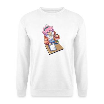 Ramen Anime Zeichnen - Unisex Pullover - Weiß - Vorne - Alina (178cm) & Michal (187cm)
