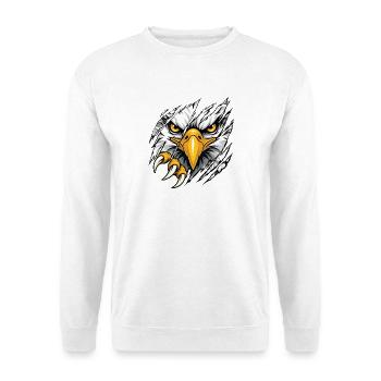 Eagle – Grün-Silber Football-Fan-Spieltag - Unisex Pullover - Weiß - Vorne - Alina (178cm) & Michal (187cm)