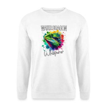 Wasserdrache Flüsterer - Unisex Pullover - Weiß - Vorne - Alina (178cm) & Michal (187cm)