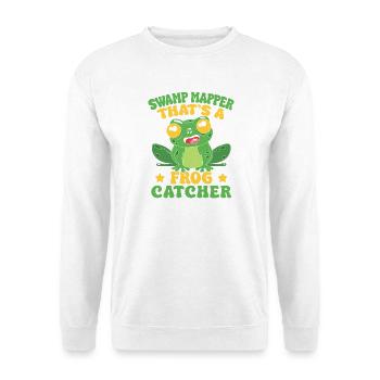 Frog Catcher Swamp Mapper That´s A Catcher Frog - Unisex Pullover - Weiß - Vorne - Alina (178cm) & Michal (187cm)