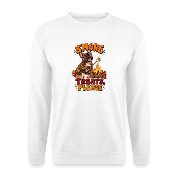  SMore Treats Please Französische Bulldogge Am - Unisex Pullover - Weiß - Vorne - Alina (178cm) & Michal (187cm)