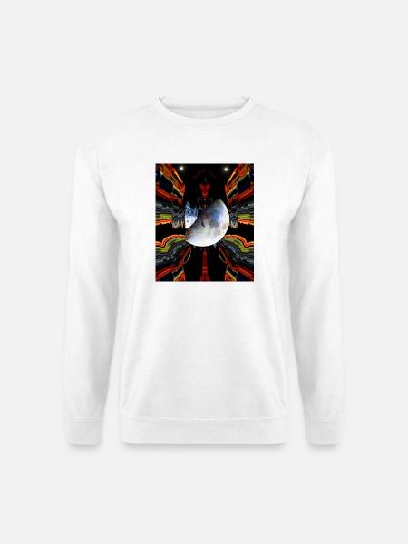 Mond im Neon Muster Design - Unisex Pullover - Weiß