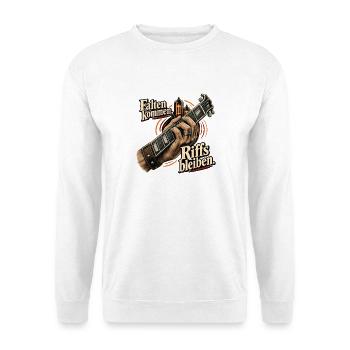 Metal Fan Rock Fan Heavy Metal Riffs - Unisex Pullover - Weiß - Vorne - Alina (178cm) & Michal (187cm)