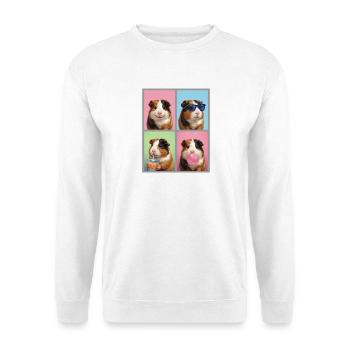 Meerschweinchen Meerschwein - Unisex Pullover - Weiß - Vorne - Alina (178cm) & Michal (187cm)