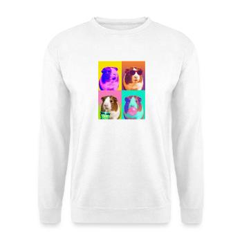 Meerschweinchen Meerschwein - Unisex Pullover - Weiß - Vorne - Alina (178cm) & Michal (187cm)