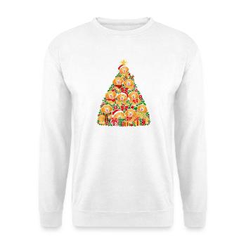 Hundebaum voller Santa-Hunde - Unisex Pullover - Weiß - Vorne - Alina (178cm) & Michal (187cm)