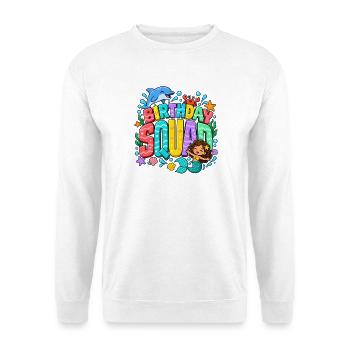Geburtstagsgruppe Meerjungfrauenmädchen Herzlichen Glückwunsch zum Geburtstag - Unisex Pullover - Weiß - Vorne - Alina (178cm) & Michal (187cm)