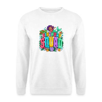 Geburtstagsgruppe Meerjungfrauen-Mädchen Meerjungfrau - Unisex Pullover - Weiß - Vorne - Alina (178cm) & Michal (187cm)