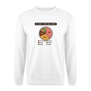 Ein ehrliches Weihnachtsessen (Tortendiagramm) - Unisex Pullover - Weiß - Vorne - Alina (178cm) & Michal (187cm)