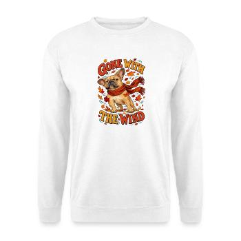  Gone With The Wind Französische Bulldogge - Unisex Pullover - Weiß - Vorne - Alina (178cm) & Michal (187cm)