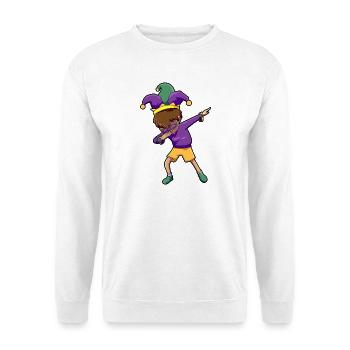 Mardi Gras Tänzer - Unisex Pullover - Weiß - Vorne - Alina (178cm) & Michal (187cm)