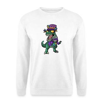 Mardi Gras Dino - Unisex Pullover - Weiß - Vorne - Alina (178cm) & Michal (187cm)