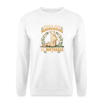 Yoga Bunny Duftkerze - Unisex Pullover - Weiß - Vorne - Alina (178cm) & Michal (187cm)