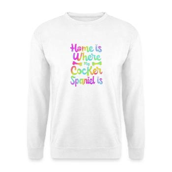 Cocker Spaniel Mama Hundemama - Unisex Pullover - Weiß - Vorne - Alina (178cm) & Michal (187cm)