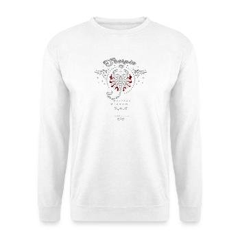 Sternzeichen Flügel-Skorpion Zodiac Tattoo - Unisex Pullover - Weiß - Vorne - Alina (178cm) & Michal (187cm)