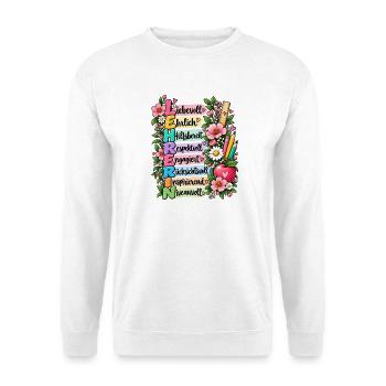 Lehrerin Definition Akrostichon Bücher Geschenk - Unisex Pullover - Weiß - Vorne - Alina (178cm) & Michal (187cm)