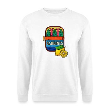Zitronensardinen Vintage-Pop-Palette - Unisex Pullover - Weiß - Vorne - Alina (178cm) & Michal (187cm)