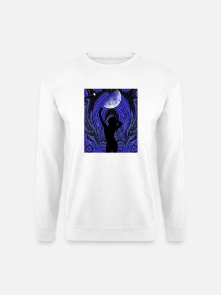 Mondtanz im psychedelischen Wirbel - Unisex Pullover - Weiß