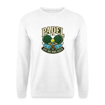 Padel Nur noch ein Match Retro-Schläger - Unisex Pullover - Weiß - Vorne - Alina (178cm) & Michal (187cm)