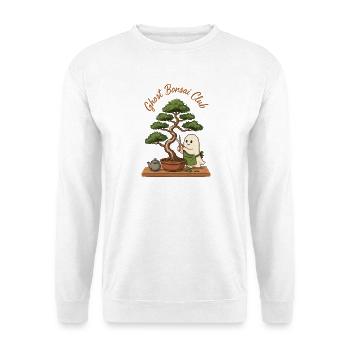  Ghost Bonsai Club Gespenst Bonsai Gärtner - Unisex Pullover - Weiß - Vorne - Alina (178cm) & Michal (187cm)