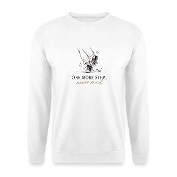 Noch ein Schritt Never Mind - Unisex Pullover - Weiß - Vorne - Alina (178cm) & Michal (187cm)