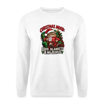 Weihnachtskatzen-Stimmung - Unisex Pullover - Weiß - Vorne - Alina (178cm) & Michal (187cm)