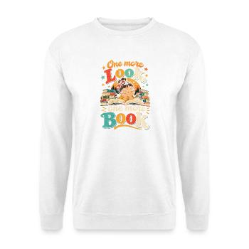 Noch ein Blick, noch ein Buch - Unisex Pullover - Weiß - Vorne - Alina (178cm) & Michal (187cm)